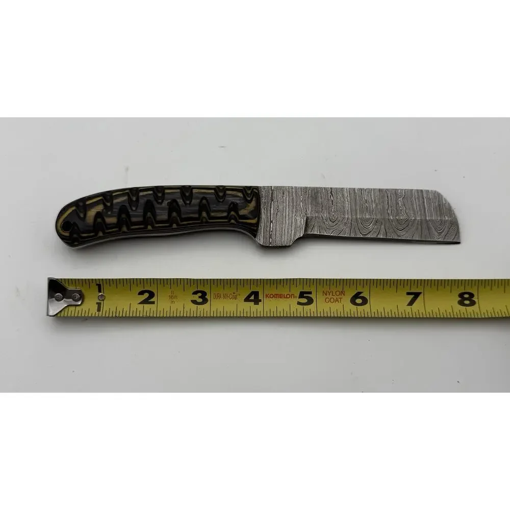 Handmade Damascus Steel Fixed Blade Knife w/ Leather Sheath – Pakistan Made NEW